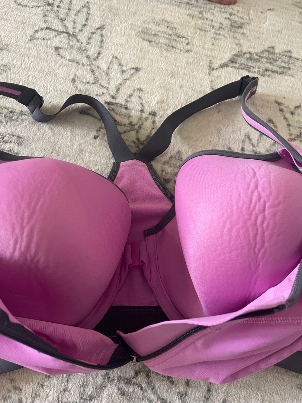 Victorias Secret Zip up sports bra purple and grey 40DD - Picture 2 of 4